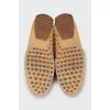 Brown leather and suede sneakers
