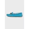 Suede moccasins with weave
