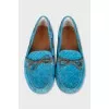 Suede moccasins with weave
