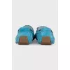 Suede moccasins with weave