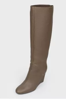 High wedge boots
