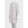Silk straight dress with ruffles