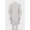 Silk straight dress with ruffles