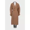 Brown wool coat with a belt