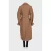 Brown wool coat with a belt