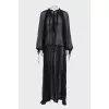 Black silk transparent dress