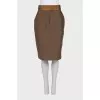 Brown skirt with a leather belt