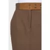 Brown skirt with a leather belt