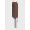 Brown skirt with a leather belt
