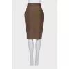 Brown skirt with a leather belt