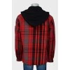 Men's shirt with a zipper and a hood