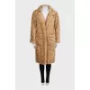 Straight cut fur coat with hooks