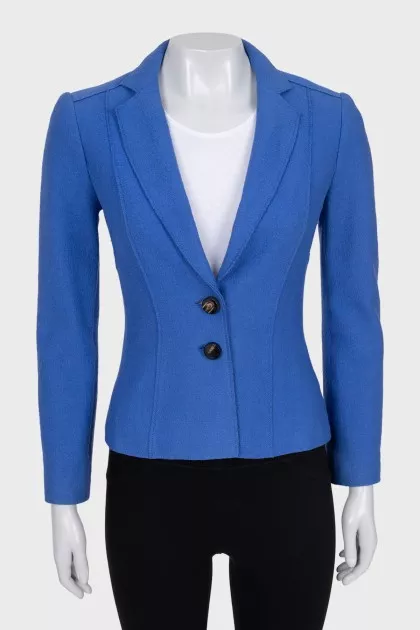 Fitted wool jacket with buttons