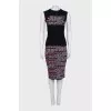 Wool suit consisting of a top and printed skirt