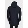 Men's straight down jacket with a zipper and buttons