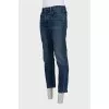 Men's blue straight fit button-down jeans