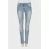 Light blue skinny fit low rise jeans