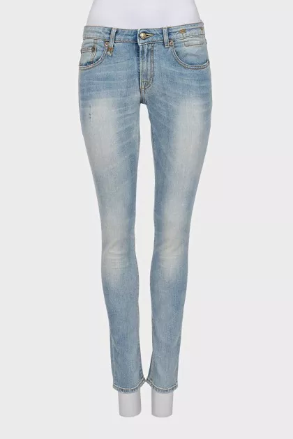 Light blue skinny fit low rise jeans