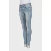 Light blue skinny fit low rise jeans