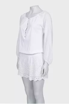 Jumpsuit with shorts decorated with lace