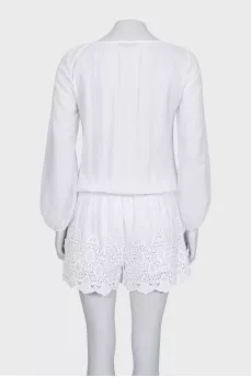Jumpsuit with shorts decorated with lace