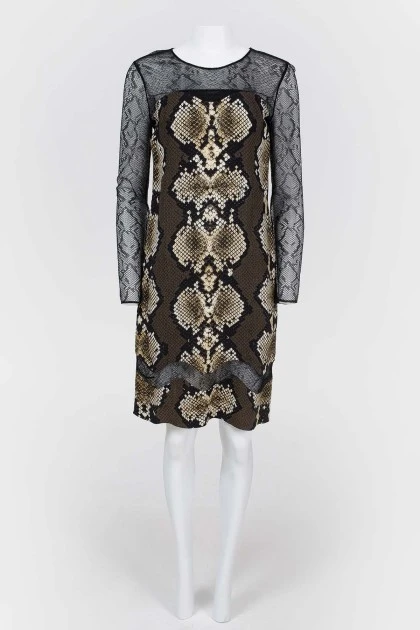 Dress with lace sleeves