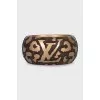 Wooden bracelet with animal print