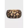 Wooden bracelet with animal print