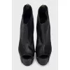 High heel ankle boots with open toes