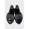 High heel ankle boots with open toes