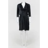 Silk midi dress with yoke collar