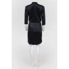 Silk midi dress with yoke collar