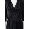 Silk midi dress with yoke collar