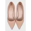 Beige leather stiletto heels