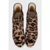 Open-toe pony leather ankle boots