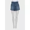 High-waisted denim shorts