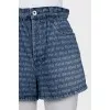 High-waisted denim shorts