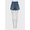 High-waisted denim shorts