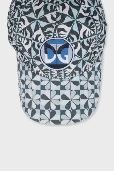 Men's printed cap with a branded patch
