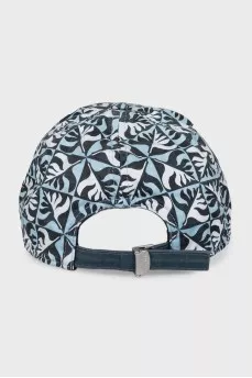 Men's printed cap with a branded patch