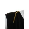 Fitted dress with a zipper on the shoulders