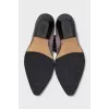 Grey suede pointed-toe Cossack boots