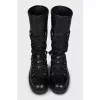 High leather boots with laces