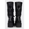 High leather boots with laces