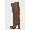 Brown leather boots with heels