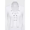 Fitted dress with lacing