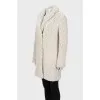 Loose-fitting fur coat with buttons