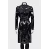 Patent leather raincoat