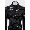 Patent leather raincoat