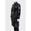 Patent leather raincoat